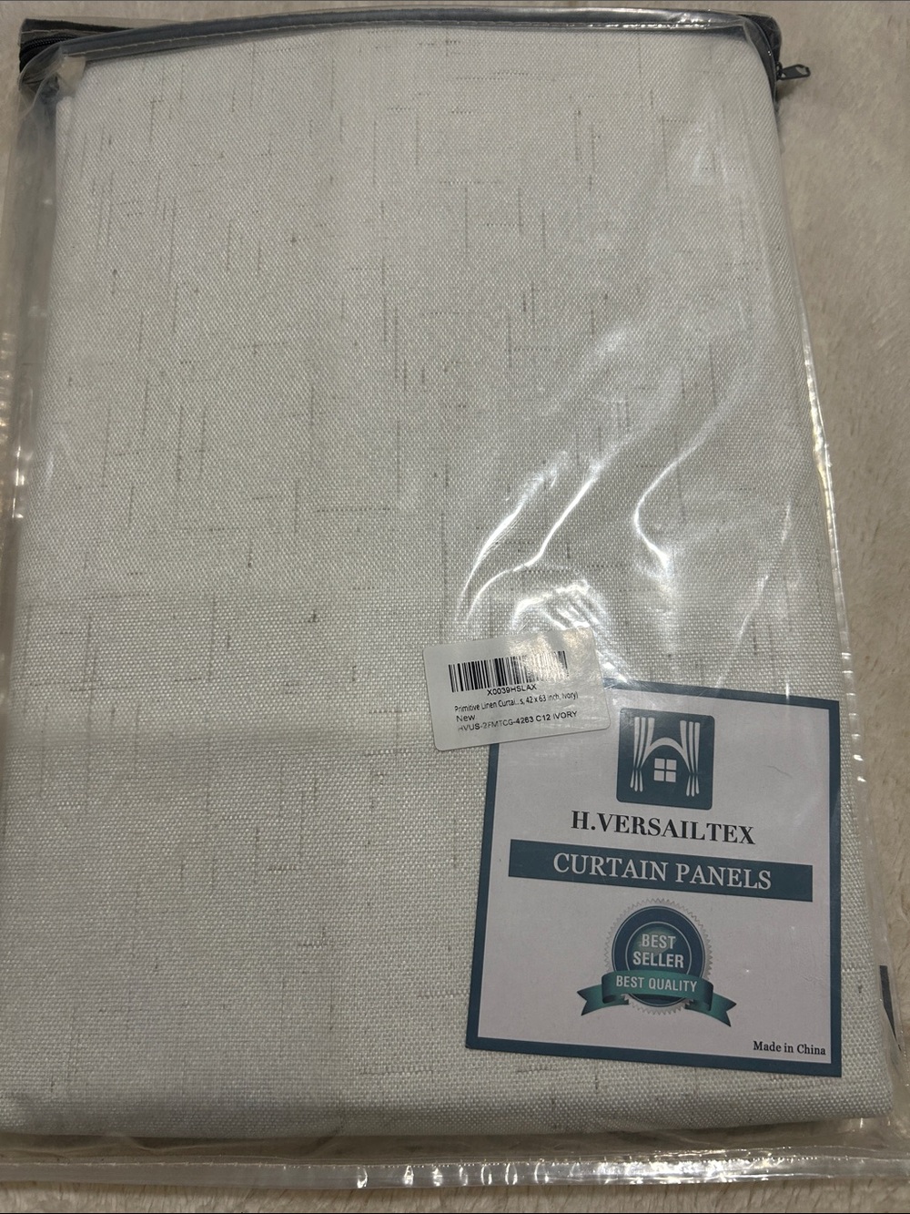 H.Versailtex Ivory Curtain Panels 42x63 ivory never opened